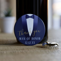 Hombre de Honor Gracias Azul Abrebotellas de Boda