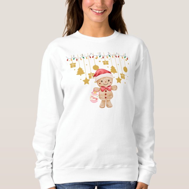 Hombre de jengibre adorable sudaderas con luces de (Anverso)