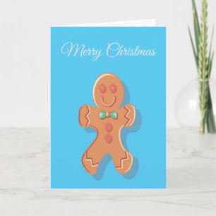 hombre de jengibre de Navidad en azul
