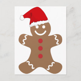 Hombre de jengibre tarjeta postal Santa trineo ren