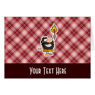 Hombre de las cavernas rojo del dibujo animado de