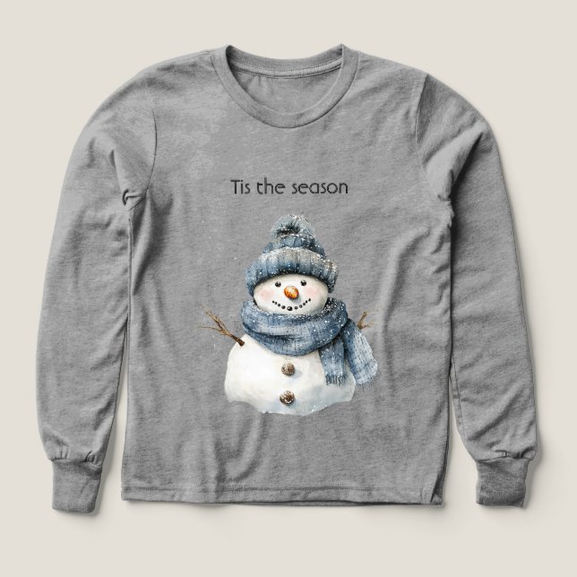 Hombre de Nieve Azul de Navidad (Diseño frontal)