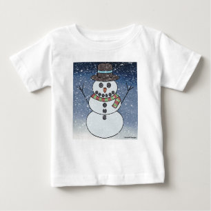 Hombre de nieve con BG (blanco) - Camiseta bebé