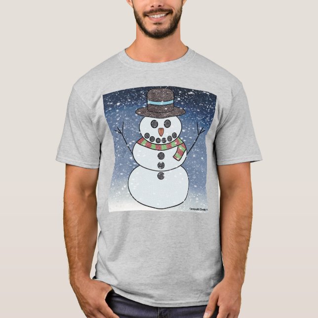 Hombre de nieve con BG (vívido) - Camiseta ligera  (Anverso)
