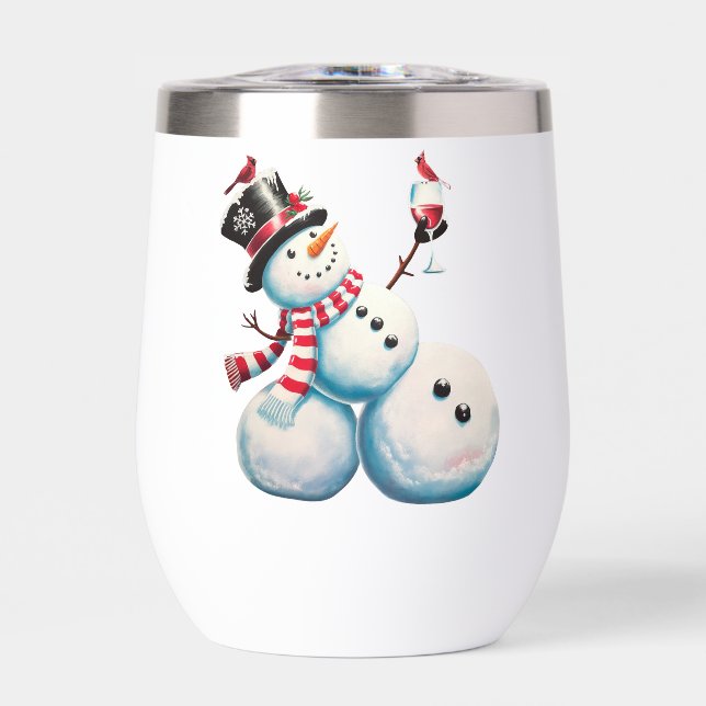 Hombre de nieve con Navidades de vino regalo diver (Frente)