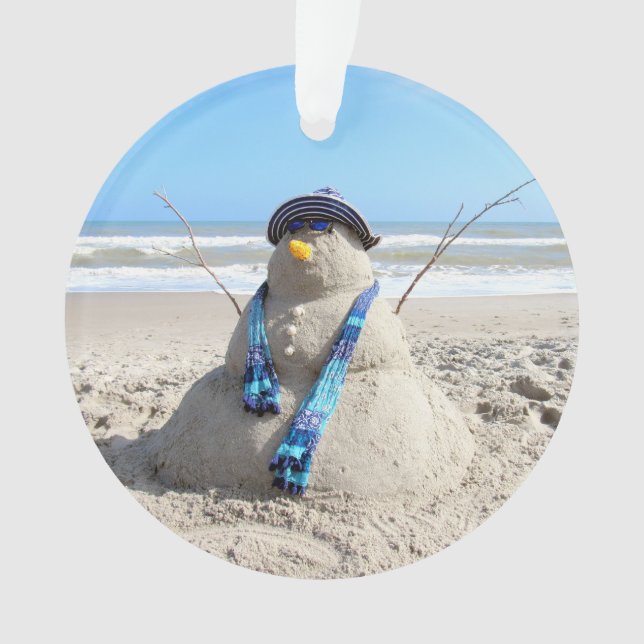 Hombre de nieve de Florida - Ornamento acrílico (Anverso)