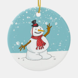 Hombre de nieve en el ornamento de la nieve