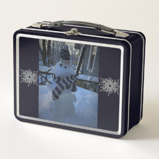 Hombre de nieve en mi mesa caja Metalizado de almu