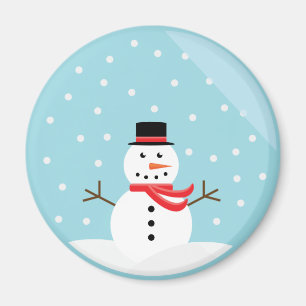 Hombre de nieve en un imán de globo de nieve - Per