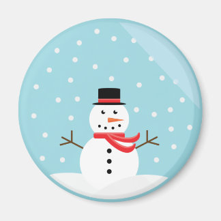 Hombre de nieve en un imán de globo de nieve - Per