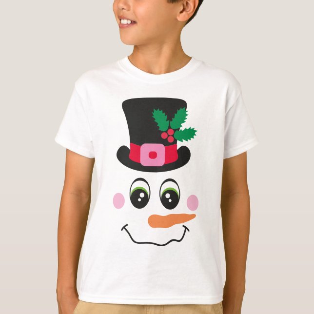 Hombre de nieve enfrenta camiseta Gorra para niños (Anverso)