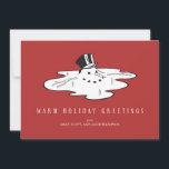 Hombre de nieve fundido - Graciosas tarjetas de va<br><div class="desc">Graciosas tarjetas de navidades con un muñeco de nieve derretido y el mensaje "cálidos saludos de vacaciones".</div>