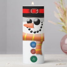 Hombre de nieve, invierno, decoración de velas de 