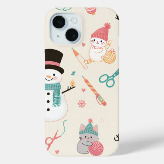 Hombre de nieve para iPhone 15 Fundas