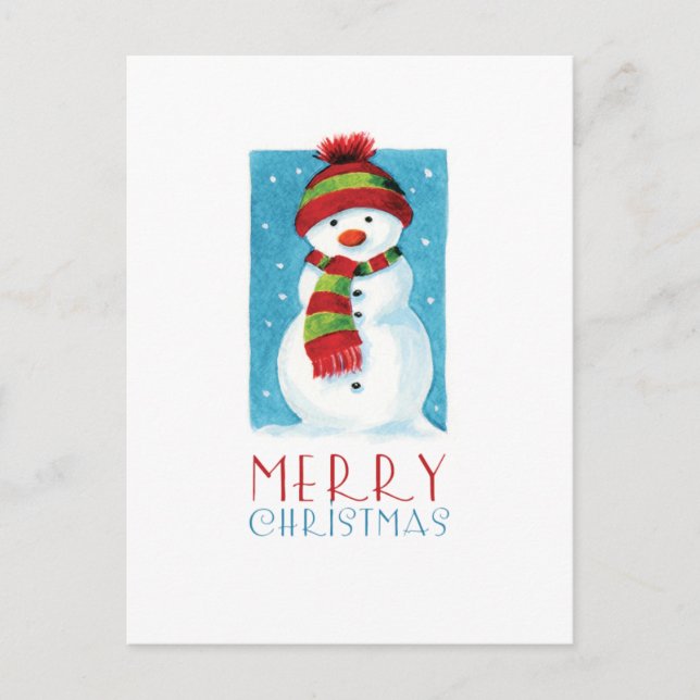 Hombre de nieve | Postales navideñas de Feliz (Anverso)