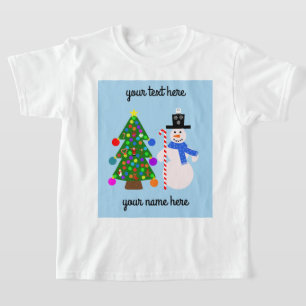 Hombre de nieve y árbol de Navidad #3 camiseta