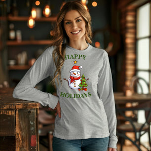 Hombre de nieve y Navidades festejan camiseta