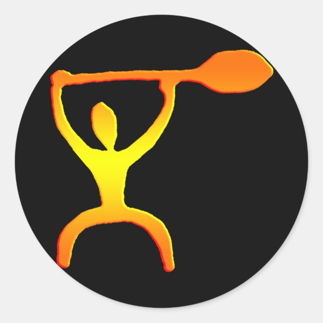 Hombre de pádel hawaiano petroglifo - Pegatina (Anverso)