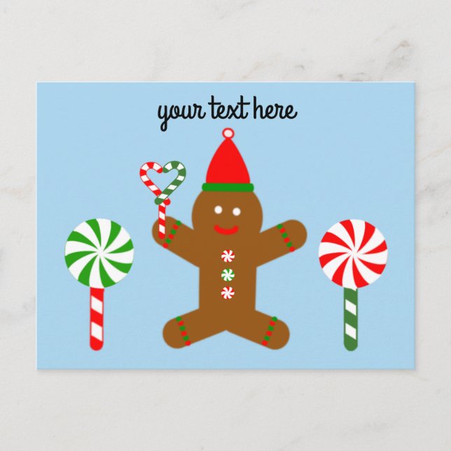 Hombre de pan de jengibre #1 postal (Anverso)