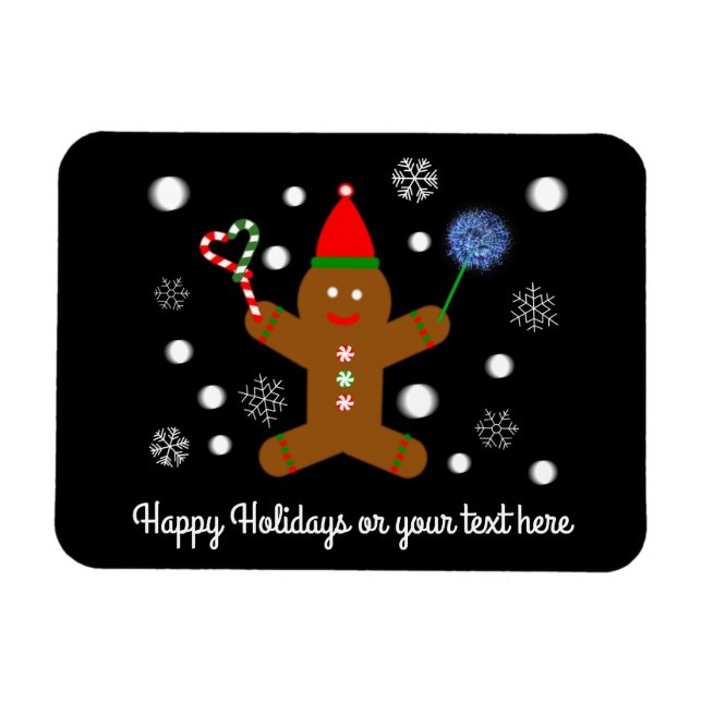 Hombre de pan de jengibre #2 imán (Horizontal)