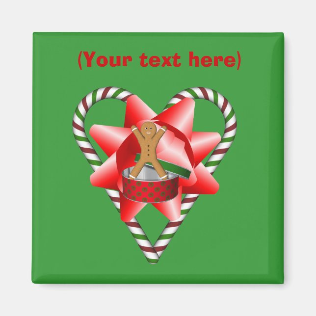 Hombre de pan de jengibre dobla a Navidades imán d (Frente)