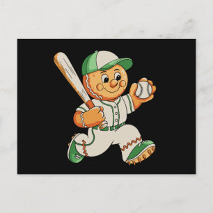 Hombre de pan de jengibre jugando béisbol Navidad 