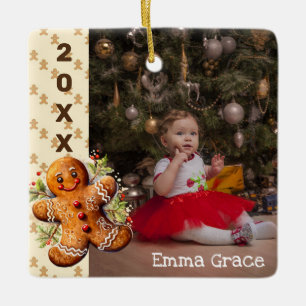 Hombre de pan de jengibre Navidades foto ornamento