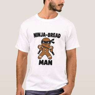 Hombre de pan de jengibre ninja camiseta divertida