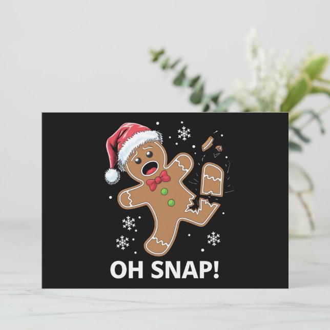 Hombre de pan de jengibre Oh Snap Navidad Galleta  (Anverso de pie)