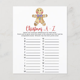 Hombre de pan de jengibre - Tarjeta de juego A-Z p