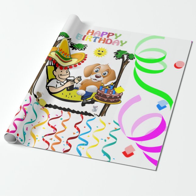 Hombre de papel de cumpleaños feliz (Desenrollado)