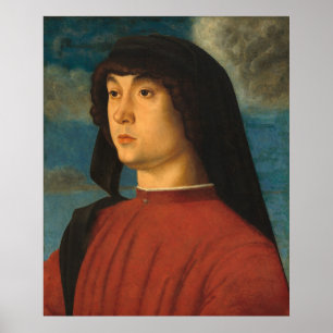 Hombre de Rojo - Giovanni Bellini Cartel de Arte F