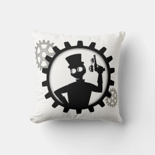 Hombre De Steampunk Con Una Pistola En La Almohada