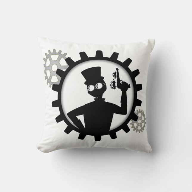 Hombre De Steampunk Con Una Pistola En La Almohada (Anverso)