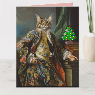 HOMBRE DEL RENACIMIENTO GATO NAVIDAD TARJETAS GRAN