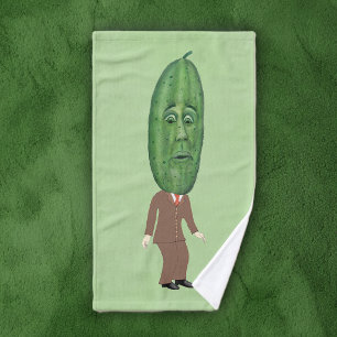 Hombre Divertido Traje Marrón Cabeza de Pepino Ver