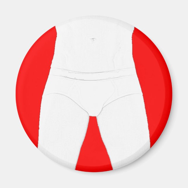 Hombre en el imán de la ropa interior (Frente)