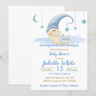 Hombre En La Luna Invitación Baby Shower