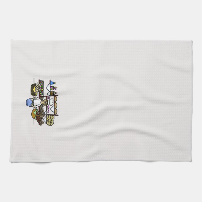 Hombre En La Panadería Toallas De Cocina (Horizontal)