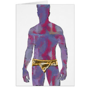 Hombre en ropa interior de oro