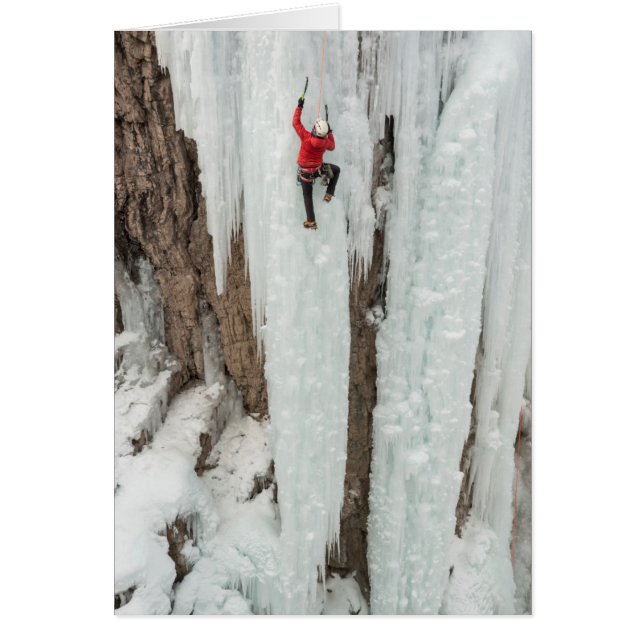 Hombre escalando hielo, Colorado (Frente)