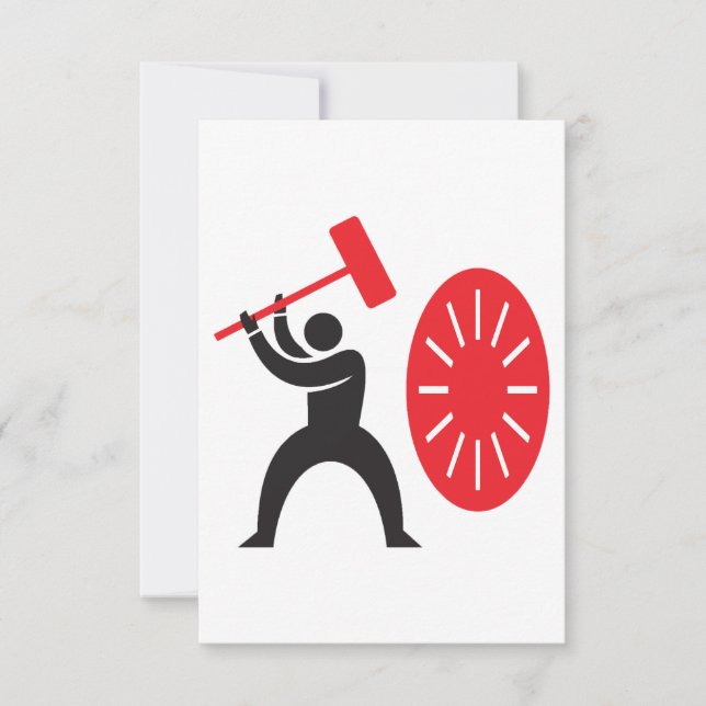 Hombre Golpeando Invitaciones Gong (Anverso)