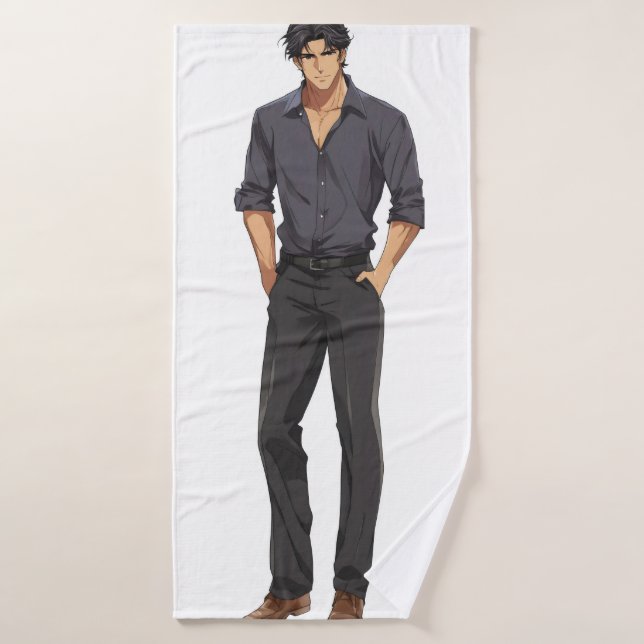 Hombre Guapo Anime Zaddy (Toalla de baño)
