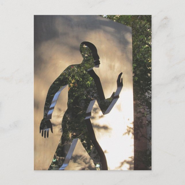 Hombre invisible en la postal de la ciudad de Nuev (Anverso)