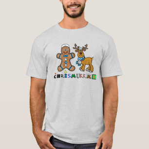 Hombre judío de pan de jengibre y camiseta de reno