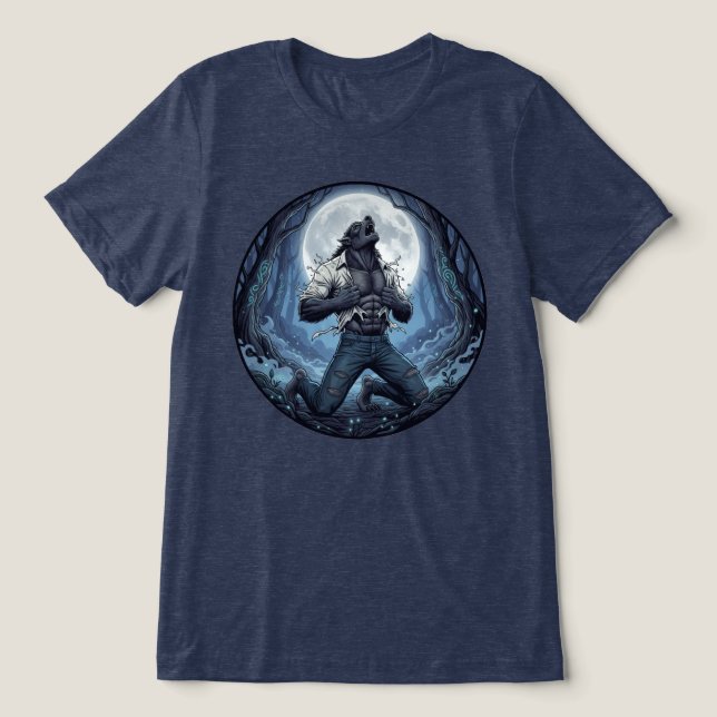Hombre lobo desgarra camisa (Diseño delantero )