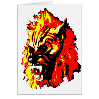 Hombre lobo rojo, amarillo, negro