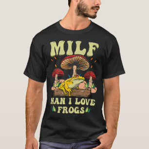 Hombre M I L F Amo Las Ranas Camiseta Vintage De R