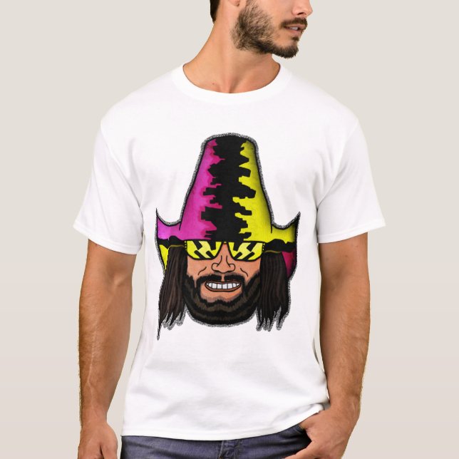 Hombre macho Randy Savage Camiseta Sonriente locur (Anverso)