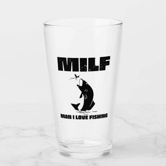 Hombre, me encanta la Copa de Vidrio de Pesca (Anverso)